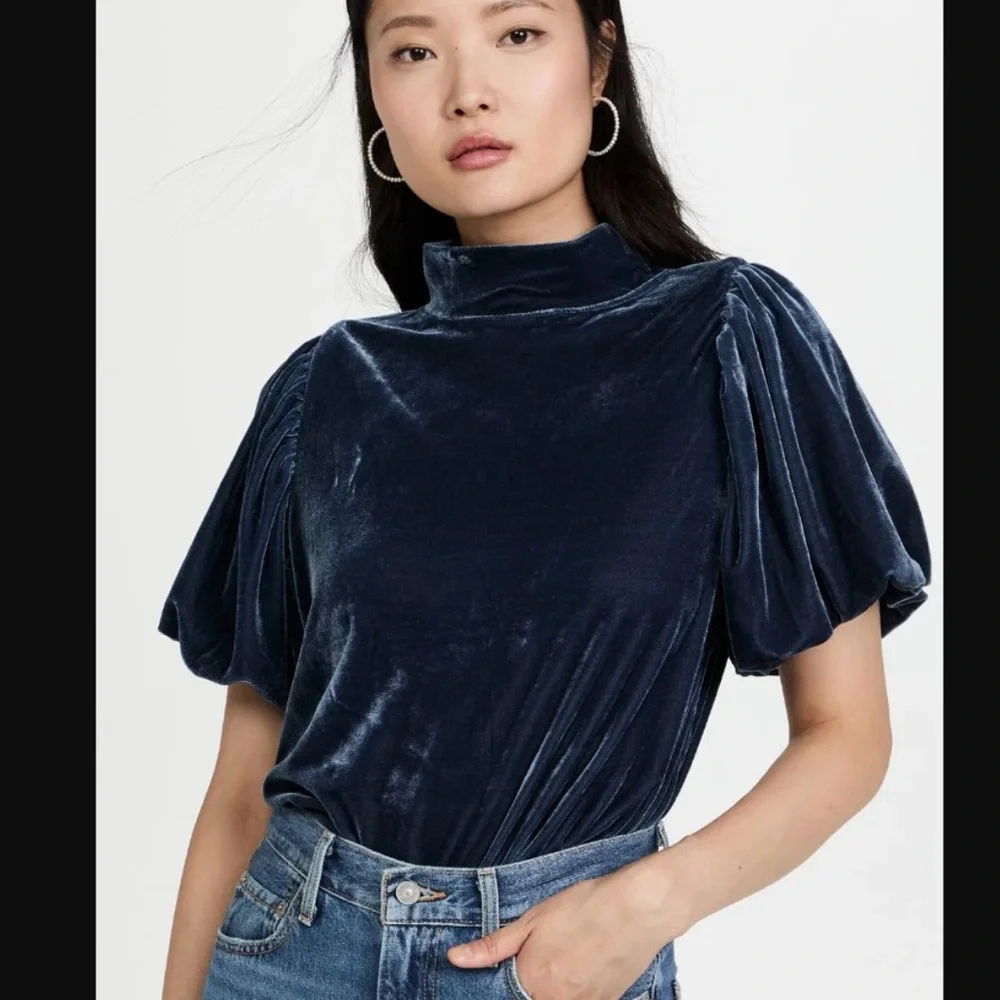 Free People Claudia Velvet Mock Neck Top‎